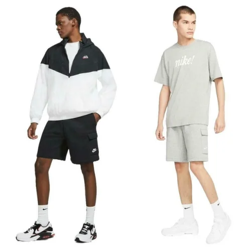 Nike Men's Shorts Elastic Waist Athletic Sportswear Club Fleece Cargo Shorts