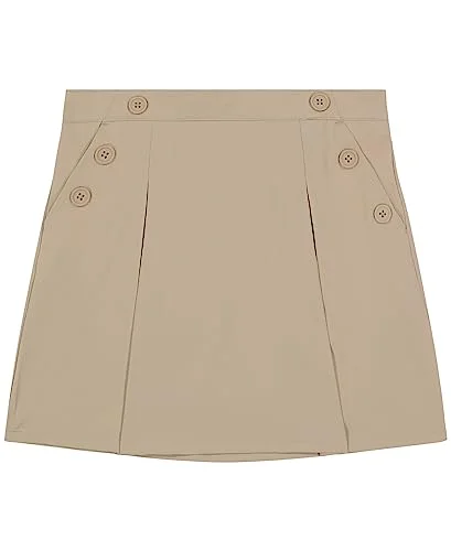Nautica Big Girls' School Uniform Stretch Poplin Scooter, Khaki, 10