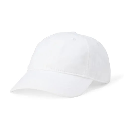 Amazon Essentials Unisex Kids' Washed Cotton Baseball Cap for Boys and Girls, White, Medium-Large