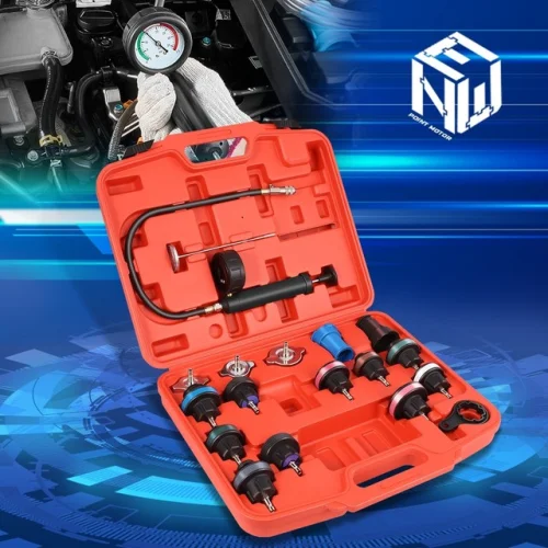 15Pcs Radiator Coolant Pressure Tester Set Tool Kit for Truck w/Carrying Case