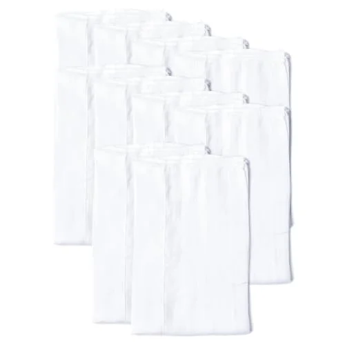Gerber Unisex Baby Boys Girls Birdseye Prefold Cloth Diapers Multipack White 3-Ply 10 Pack