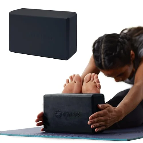 Gaiam Yoga Block - Supportive Latex-Free EVA Foam Soft Non-Slip Surface for Yoga, Pilates, Meditation (Black), 1 EA