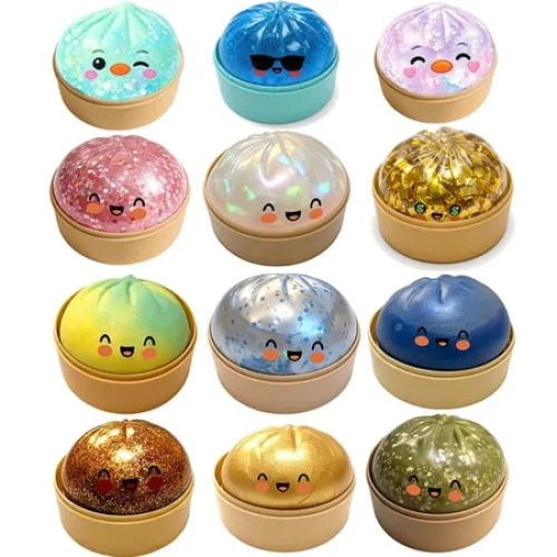 2026 New Giant Glitter Dumpling Glitter Dumpling Squish Box for Stress Relief, More Surprises, Large