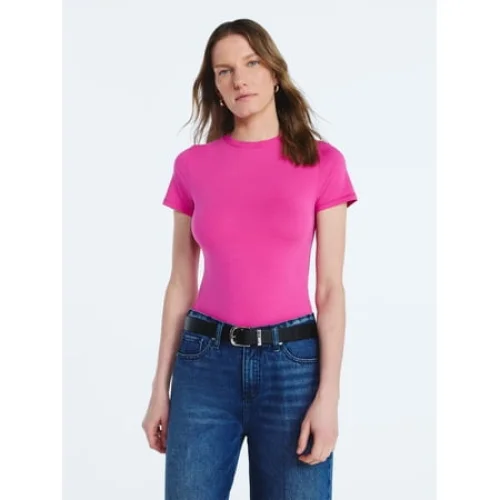Scoop Women&rsquo;s Stretch Cotton Blend Baby Tee with Short Sleeves, Sizes XS-XXL
