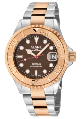 Gevril Men's 4753B Wall Street Swiss Automatic SW 200 Exhibition CaseBack Watch