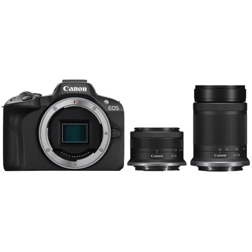 Canon EOS R50 Mirrorless Digital Camera w/ RF-S 18-45mm & 55-210mm IS STM Lenses