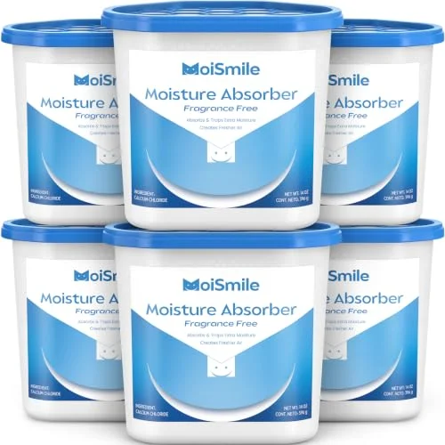 Large Moisture Absorber Buckets, 6 Pack, 14 oz Each, Fragrance Free