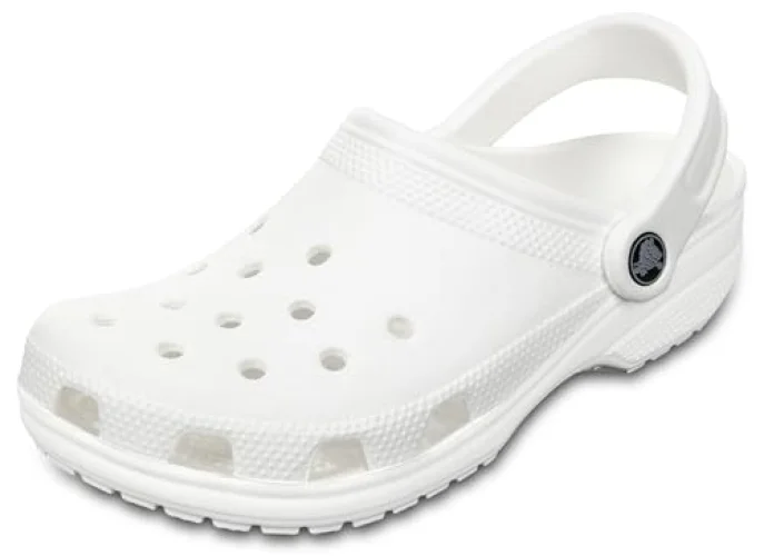 Crocs Unisex-Adult Classic Clogs, White, 7 Men/9 Women