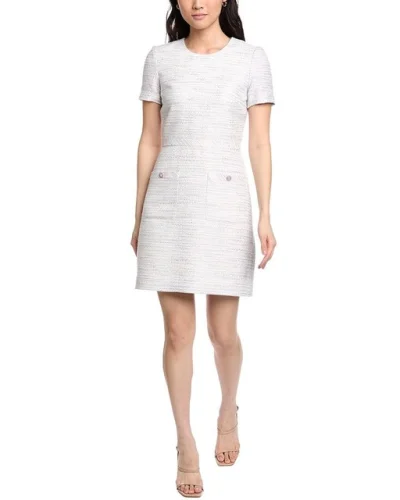 St. John Tweed Contrast Waist Sheath Dress Women's