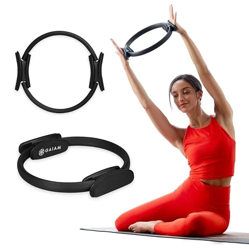 Gaiam Pilates Ring Fitness Circle, Toning Arms, Legs & Core (Black)