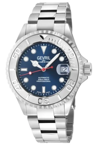 Gevril Men's 4751B Wall Street Swiss Automatic SW 200 Exhibition CaseBack Watch