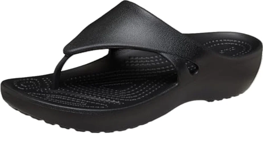 Crocs Women's Kadee Wedge Lightweight Platform Flip Flop Sandals, Black, Size 8