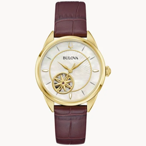 Bulova Women's Sutton Automatic Brown Watch 34MM 97L179