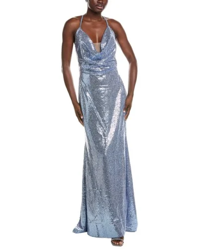 Rene Ruiz Draped Cowl Neckline Gown Women's