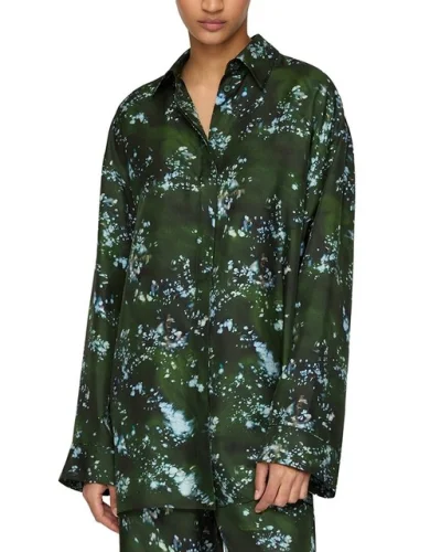 Lafayette 148 New York Boyfriend Oversized Silk Shirt Women's