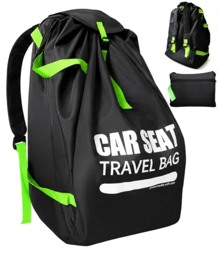 Car Seat Travel Bag for Airplane, Thickened Large Car Seat Bags for Air Travel with Comfort Padded Straps, Carseat Storage Bag/Backpack for Carseat Airport, Carseat Cover Travel,Baby Travel Essential