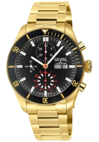 Gevril Men's 48628B Yorkville Chrono Swiss Automatic ETA 7750 Divers Steel Watch