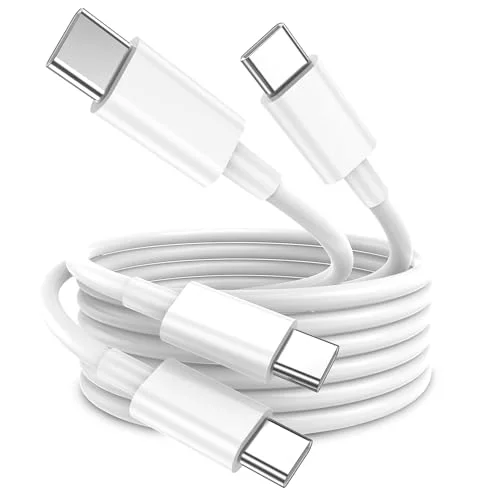 USB C to USB C Cable [2-Pack, 3FT], 240W Fast Charging Type C Cord for iPhone 17/16/15 Pro Max, Samsung S26/S25/Ultra, MacBook Air M3, iPad Pro/Switch, Laptops (White)