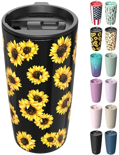 TILUCK 20 oz Insulated Coffee Tumbler with BPA-Free Lid