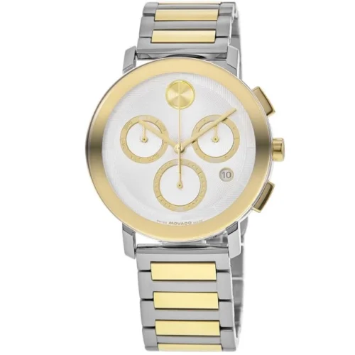 New Movado Bold Evolution Quartz Chronograph Silver Dial Men's Watch 3601100