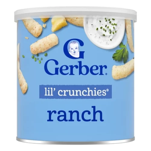(6 pack) Gerber Snacks for Baby Lil Crunchies Ranch Puffs, 1.48 oz Canister (6 Pack)