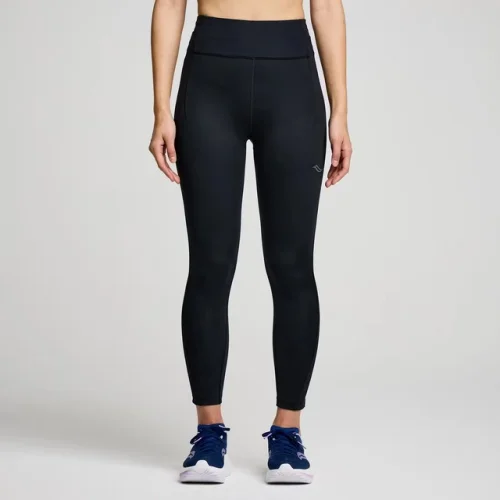 Saucony Women Fortify Crop Tight Black L  Apparel