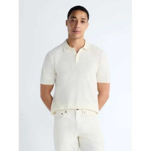 Free Assembly Men's Boucle Polo Sweater with Short Sleeves, Sizes XS-3XL