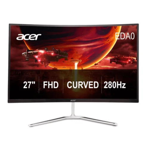 Acer Nitro 27&rdquo; Full HD (1920 x 1080) 1500R Curved Gaming Monitor, AMD FreeSync Premium Technology, Up to 280Hz, 1ms (VRB), Black, EDA270 Zbmiipx