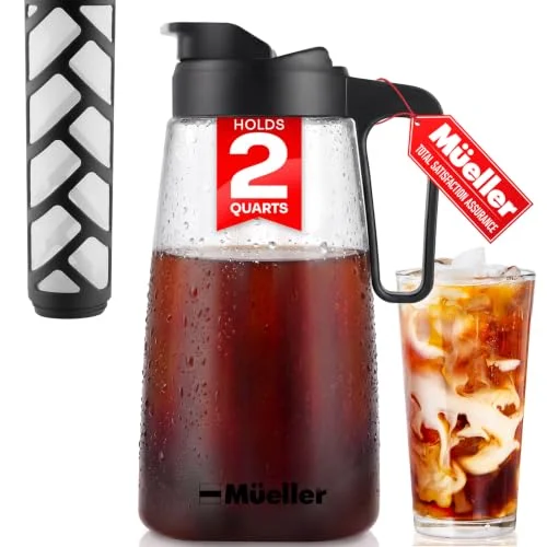 MUELLER HOME Cold Brew Coffee Maker, 64 oz Tritan Fortified Pitcher