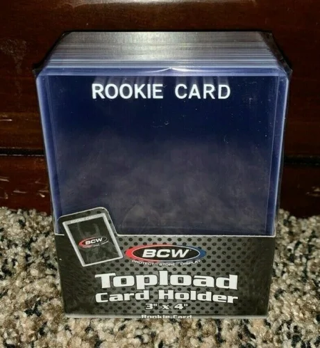 WHITE BCW 3X4 TOPLOAD CARD HOLDER RC ROOKIE IMPRINTED Pack of 25