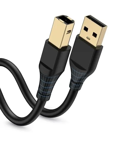 HP Printer Cable 20ft Square USB A to USB B Cable for Printer/Scanner Epson