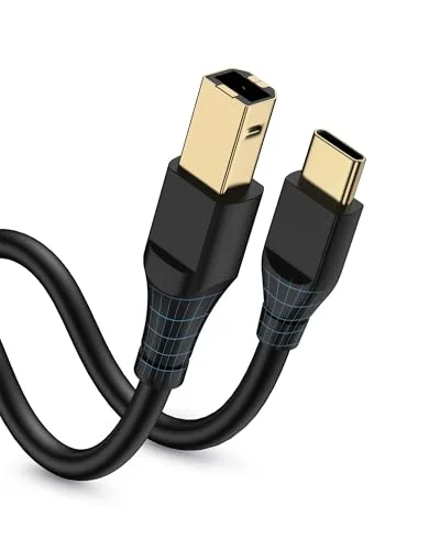 Printer Cable 20ft, Scanner USB C to USB B Cable for Epson, HP, Canon, Midi