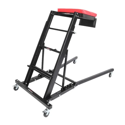 400Lbs Foldable Topside Creeper Adjustable Height Movable Ladder W/ 4 Wheels