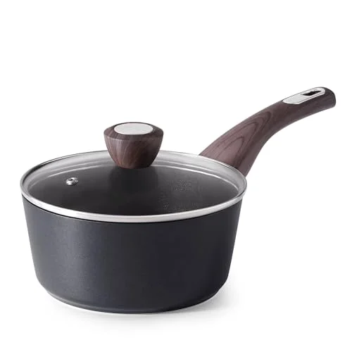 SENSARTE Nonstick Sauce Pan with Lid, 1.5 Quart Small Saucepan, Multipurpose Cooking Pot with Stay Cool Handle, Non toxic Kitchen Sauce Pot, Non stick Saucier Pan, Induction Comptable, PFOA Free
