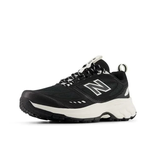 New Balance Women's Fresh Foam 410v9 Trail Running Shoe, Black/Sea Salt, 6.5
