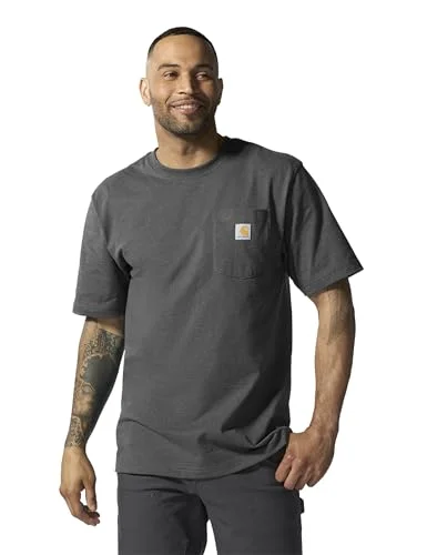 Carhartt Men's Iconic K87 Pocket T-Shirt, Carbon Heather, X-Large