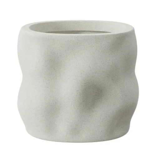 Better Homes & Gardens Mallory 8 inch Resin Planter, White with Elegance Design for Flowers, Succulents and Herbs