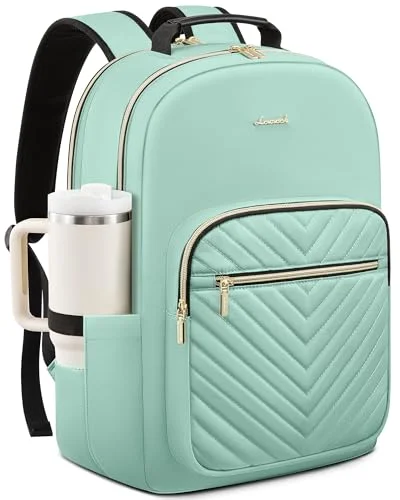 LOVEVOOK Laptop Backpack for Women 17.3 inch,Cute Womens Travel Backpack Purse,Professional Laptop Computer Bag,Waterproof Work Business College Teacher Bags Carry on Backpack with USB Port,Mint Green