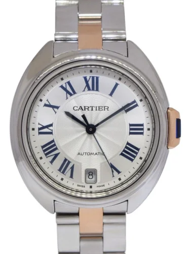 Cartier Cle 18k Rose Gold/Steel Ladies 35mm Automatic Watch W2CL0003 3856
