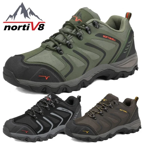 Men WIDE SIZE Hiking Shoes Low Top Waterproof Trekking Trails Work Shoes
