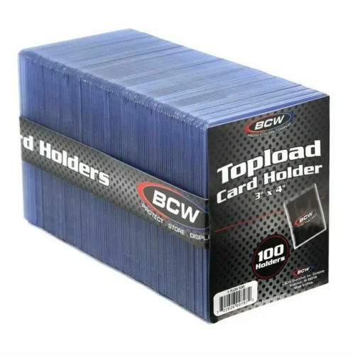 100 STANDARD 3x4 BCW TOPLOADER CARD HOLDER - 100 CT PACK - BRAND NEW & SEALED