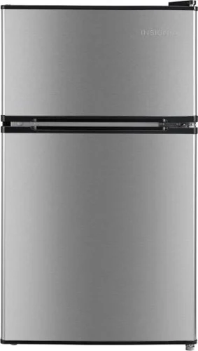 Insignia&trade; - 3.1 Cu. Ft. Mini Fridge with Top Freezer and ENERGY STAR Certification - Stainless Steel Look