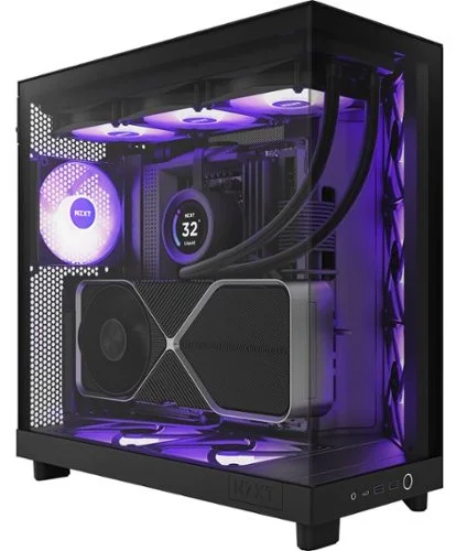 NZXT - H6 Flow RGB ATX Mid-Tower PC Case with Dual Chamber - Black