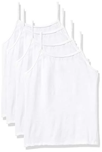 Hanes girls 4-pack Cotton Stretch Camisole, White, Small US
