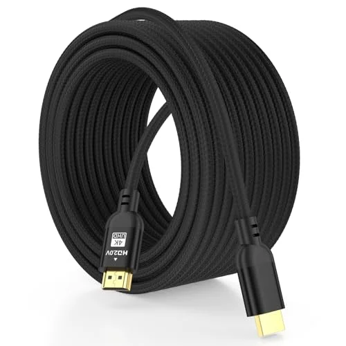 Diyanisly 4K HDMI Cable 25FT, High Speed HDMI 2.0 Cable, Support 4K@60Hz 2K@120Hz, HDR, 3D ARC, Ethernet Audio Video Return HDMI Cord for Xbox PS4/PS5 TV Monitor Laptop PC ect (Braided,Black)