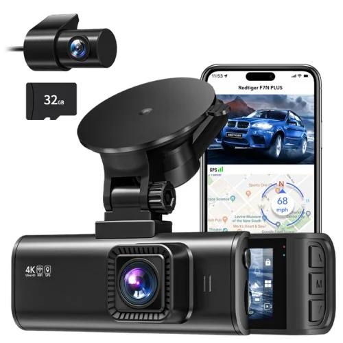 REDTIGER F7NP 4K Dash Cam Front and Rear Dual Dash Camera WIFI &GPS With 32GB SD