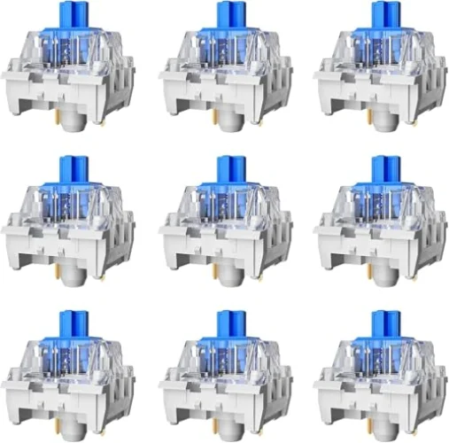 Zhouwang 36PCS Blue Switches,3 Pin Replacement Dustproof Mechanical Keyboards Switches, Suitable clicker for 3D Prints and Gaming Keyboards