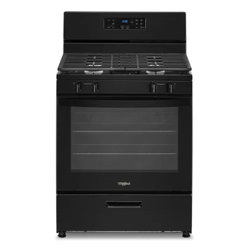 Whirlpool - 30 in. Wide 4 burners 5.1 cu. ft. Freestanding Gas Range with Broiler Drawer - Black