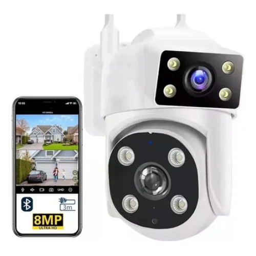 Security Camera 4K Wireless Wi-Fi Outdoor Camera 2.4GHz Indoor Home Camera Security with Spotlight with Infrared Detection Color Night Vision, 2-Way Audio