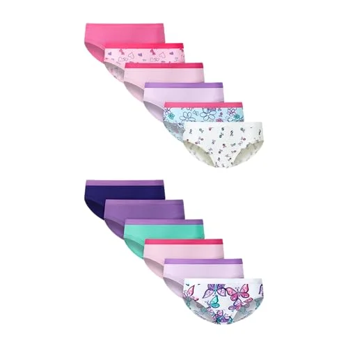 Hanes Ultimate Unisex Baby Underwear Hipsters Pack, 12-Pack, Cotton-Blend Hipster Panties for Toddler Girls, Soft Stretch